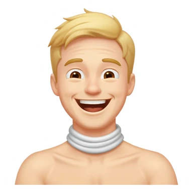 Hands across neck laughing guy sticker