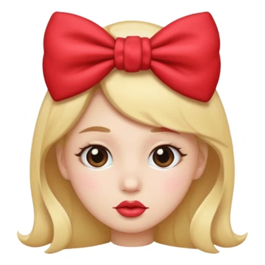 kissy face with bow sticker