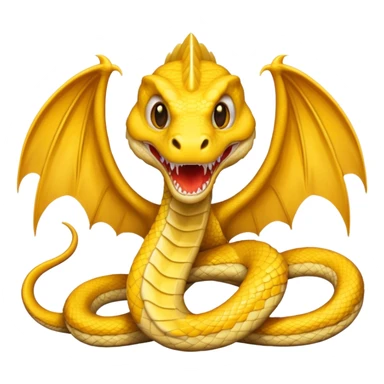 Huge yellow serpent with two wings sticker