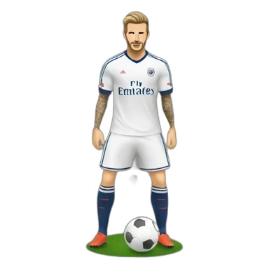 personaje famoso David Beckham jugando al futbol sticker