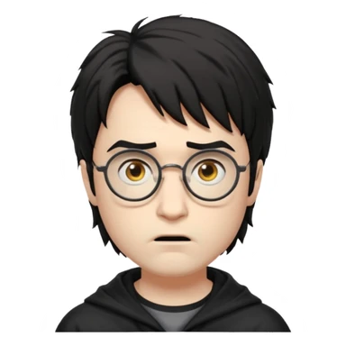 Harry Potter a pale white with shaggy black hair, glasses with a lightning-shaped scar on his forehead. He goes to Hogwarts School of Witchcraft and Wizardry to learn the magic of the wizarding world. sticker