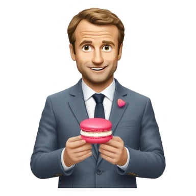 Macron qui mange un macaron  sticker