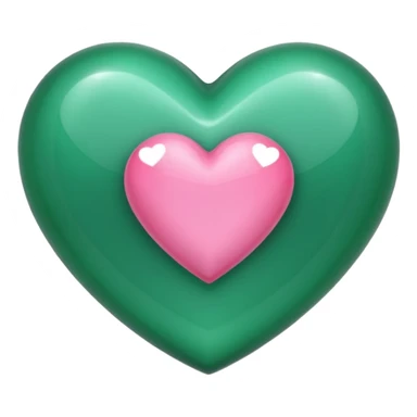 emerald heart with one mini pink heart inside of it  sticker