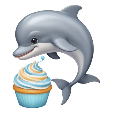 make me a dolphin that is asking a cat with buttercream sticker