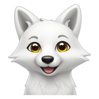 White fox with big thumb up sticker