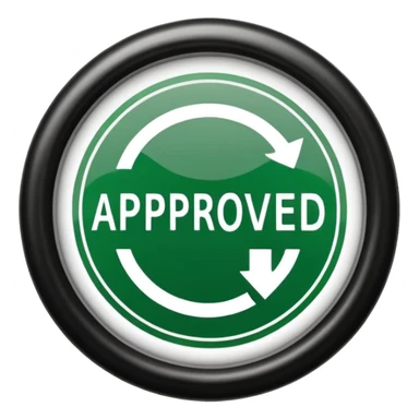 approval ink stamp in green, It needs to say the words "Approved"  sticker