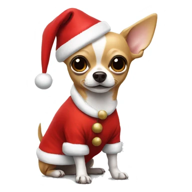 Chihuahua wearing Santa Claus costume sticker
