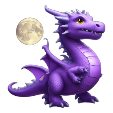 Cute purpledragon starship Orient to the moon sticker