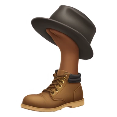 Foot with each toe wearing a hat sticker