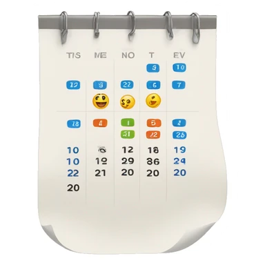 flipping the page on a calendar to represent counting down to a date, letter c, minimalistic sticker