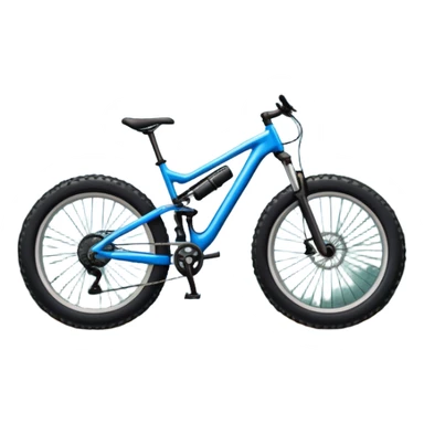 An icon featuring a mountain bike with wide tires, positioned on a forest trail or rocky mountain road. The background shows dense trees, steep slopes, and distant peaks under a clear blue sky. Transparent background highlights the thrill and rugged beauty of mountain biking. sticker