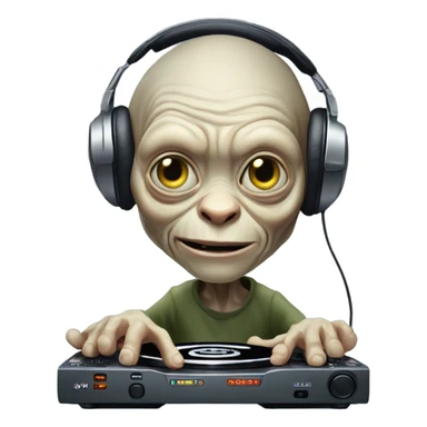 Gollum playing DJ  sticker