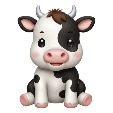 Chibi style Plush cow sticker