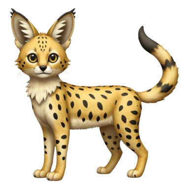 Trico-Serval-Fakémon-creature-fusion (full body) sticker
