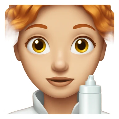 Redhead girl doing skincare   sticker