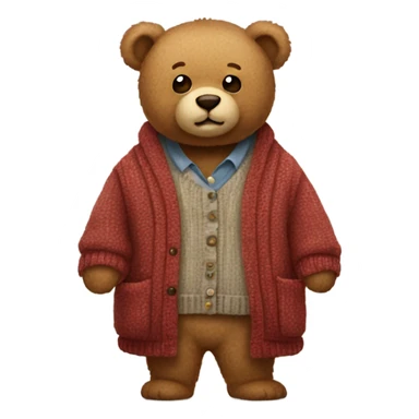 Teddy Bear wearing a cardigan sticker