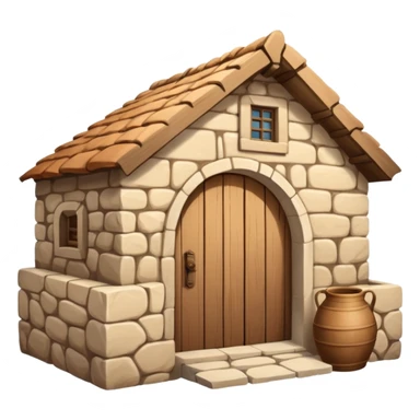 ancient Nazareth village house with wooden door sticker