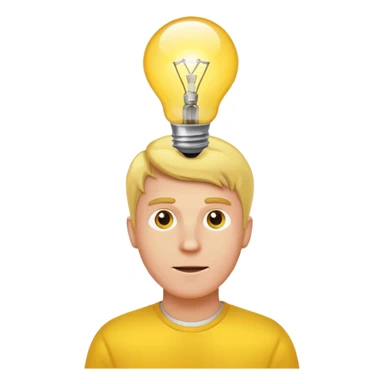 A white man came up with an idea, a light bulb appeared sticker