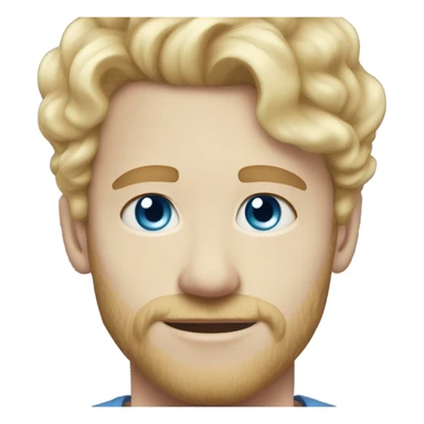 light curl blonde 30yo man blue eyed pale skin sticker