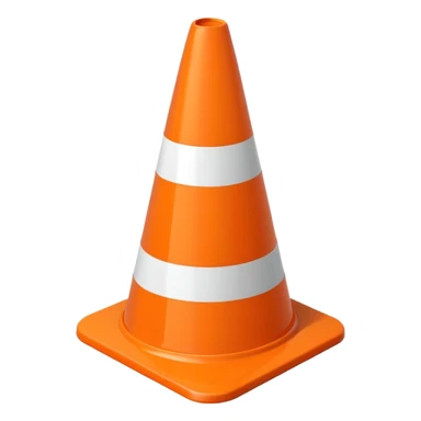 stylized orange cone with a white stripe sticker