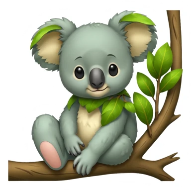 green koala on a tree sticker