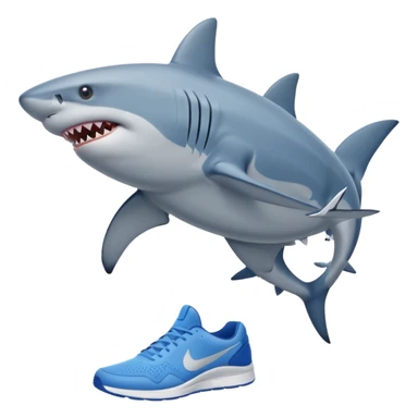 Shark with legs wearing blue Nikes and nothing else  sticker