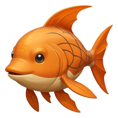 Solaran Magikarp - Ground type Hardier than regular Magikarp, longer and thinner, adapted to survive in shallow desert pools and temporary rain puddles of the badlands. muddy brown-orange fish. long whiskers. pokemon art style. sticker