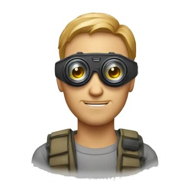 BLIND MAN whith photocamera sticker