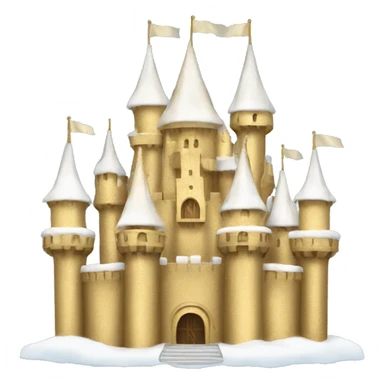 Golden snowy princess castle  sticker