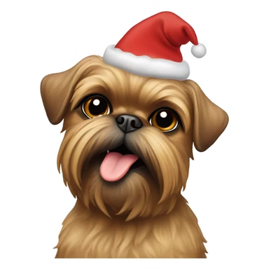 brussels Griffon Christmas hat  sticker