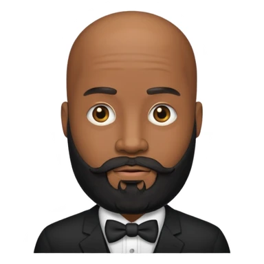 A black gigolo with a full beard and bald head sticker