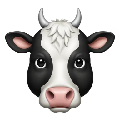 BLACK ADN WHITE COW HEAD sticker