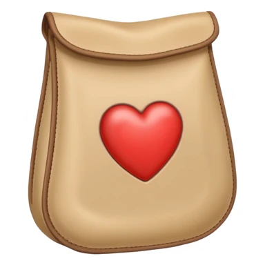 an medical ostomy bag in beige with a little heart sticker