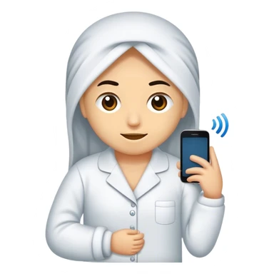 kenepede pijamasıyla telefon oynayan beyaz tenli kız sticker