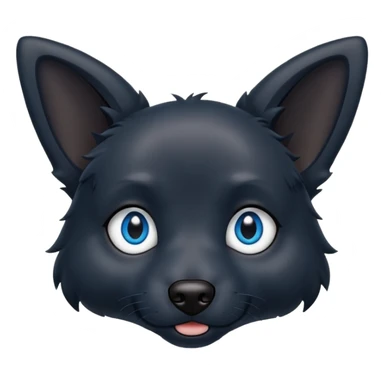 Black dog with blue eyes and pointy ears sticker