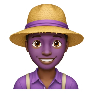 purple black guy in rice fields sticker