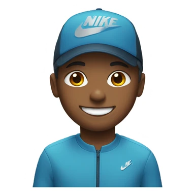 smiling boy in Nike gears sticker