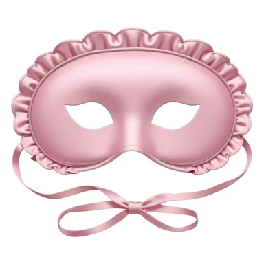Powder pink sleep mask, satin, frilly, no eyes sticker