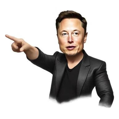 Elon musk pointing 🫵🏼 with finger at screen sticker
