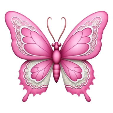 butterfly with pink antlers and lace sticker