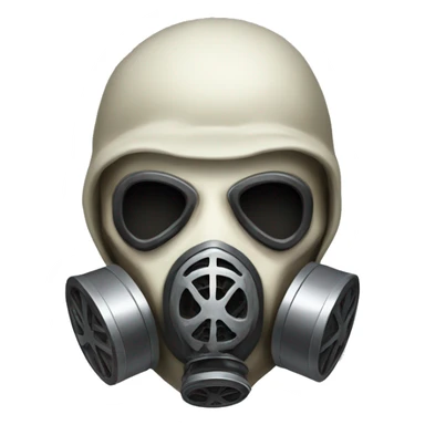 Skull wearing a full face gas mask sticker