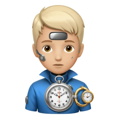 future Explorer with futuristic pocket watch sticker