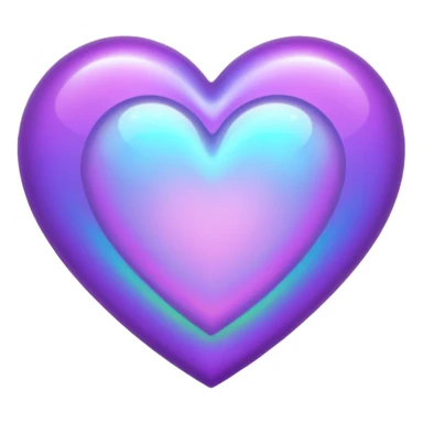 purple heart with a holographic effect sticker