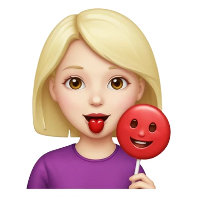 Emoji girl sucking lolipop sticker