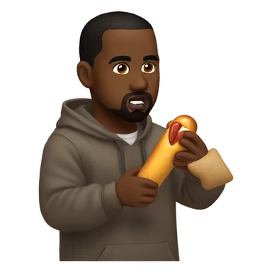 Kanye west eating a corn dog  sticker