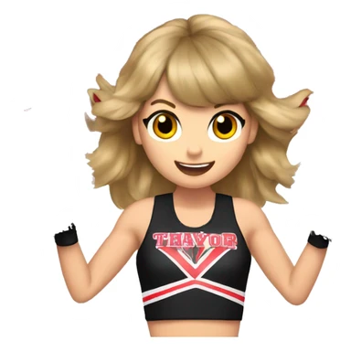 taylor-swift-cheerleading-with-pom-poms sticker