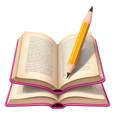 Illustration drawing icon, pencil or brush strokes, colorful design elements, character or scene being drawn in an open book, book pages with visible artwork, minimalistic style, clean composition, transparent background. sticker