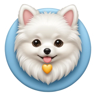 cute fluffy white Pomeranian puppy sticker