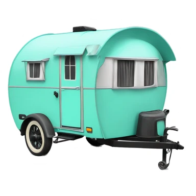 Realistic tiffany blue vintage round gypsy caravan wagon camper sticker