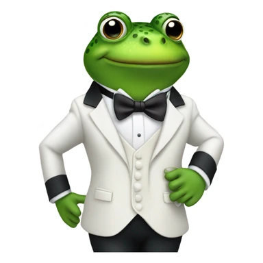 Green toad in tuxedo  sticker